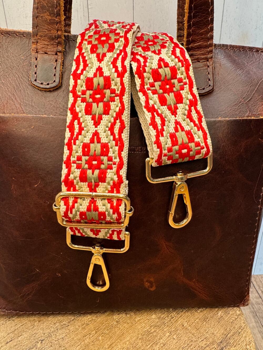 Woven Red Purse Strap Wide Crossbody Bag Strap Boho Purse Strap